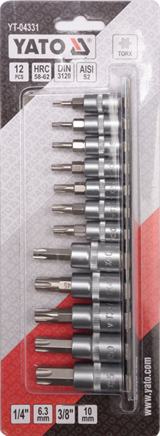 Набір ключів Yato Torx на рейці 12 шт (YT-04331) - зображення 2