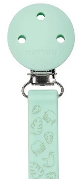 Zawieszka do smoczka Nattou Silicone & Rubber Miętowa ze wzorem 21 cm 875561 (5414673875561) - obraz 2