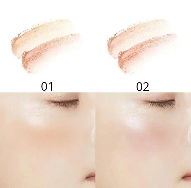 Хайлайтер, румяна и тени для век в ОДНОМ Cezanne Face Glow Color, 01 Абрикосовое сияние, 5,9 г - изображение 4