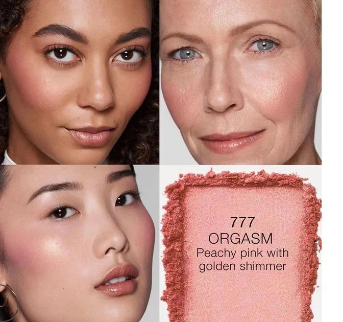 Пудровые румяна с зеркальцем Shiseido Nars Powder Blush Mini ORGASM, дорожный размер, #777 ORGASM, 2,5 г - изображение 2