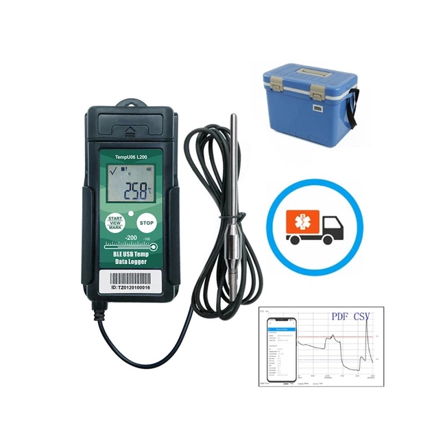 Регистратор сверхнизких температур TempU06+ L200 Bluetooth (-200...+70°C) 32000 точек. PDF (ПО не нужно) IP65 - изображение 5