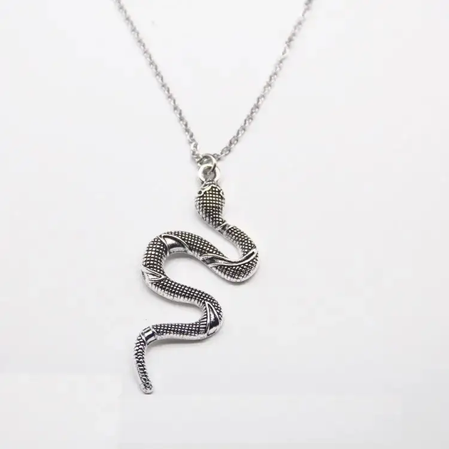 Підвіска Snake змія кулон у вигляді змії сріблястий - Фото 1 Підвіска Snake змія кулон у вигляді змії сріблястий - зображення 1
