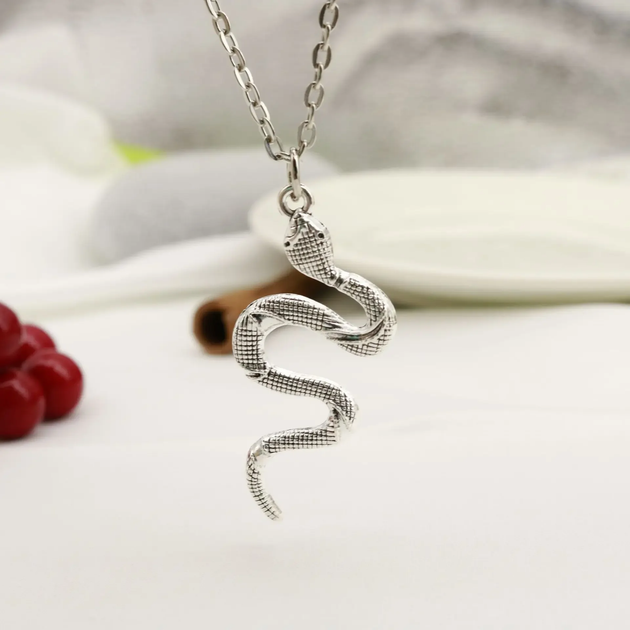Підвіска Snake змія кулон у вигляді змії сріблястий - Фото 2 Підвіска Snake змія кулон у вигляді змії сріблястий - зображення 2