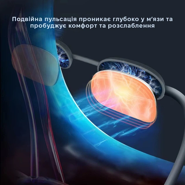 Підвісний масажер для шиї з 5 режимами портативний розумний з функцією нагріву (PM451) - зображення 7