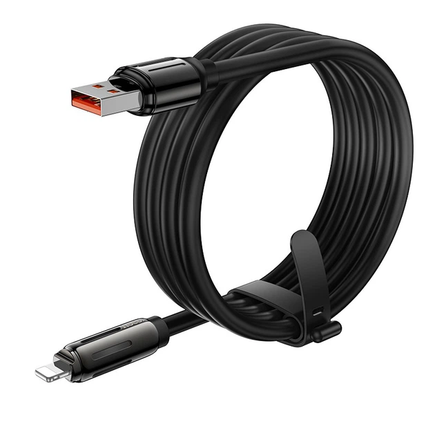 Дата кабель HOCO U136 Prize USB to Lightning 2.4A (1.2m) (Black) (214247) - Фото 4 Дата кабель HOCO U136 Prize USB to Lightning 2.4A (1.2m) (Black) (214247) - зображення 4