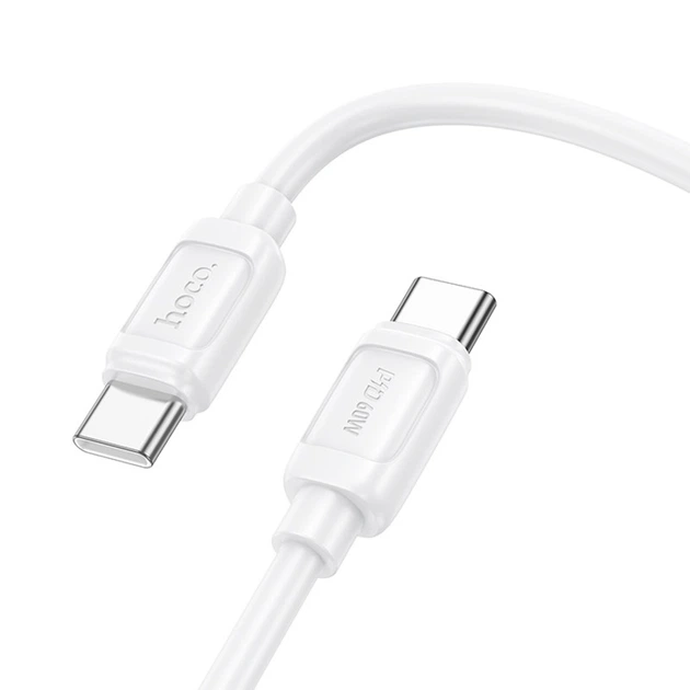 Дата кабель Hoco X115 Surpass Type-C to Type-C 60W (1m) White - Фото 3 Дата кабель Hoco X115 Surpass Type-C to Type-C 60W (1m) White - зображення 3