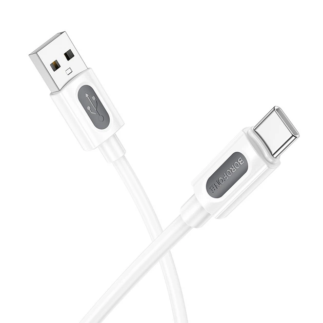 Дата кабель Borofone BX114 Structure USB to Type-C 3A (1m) (White) (219562) - зображення 2