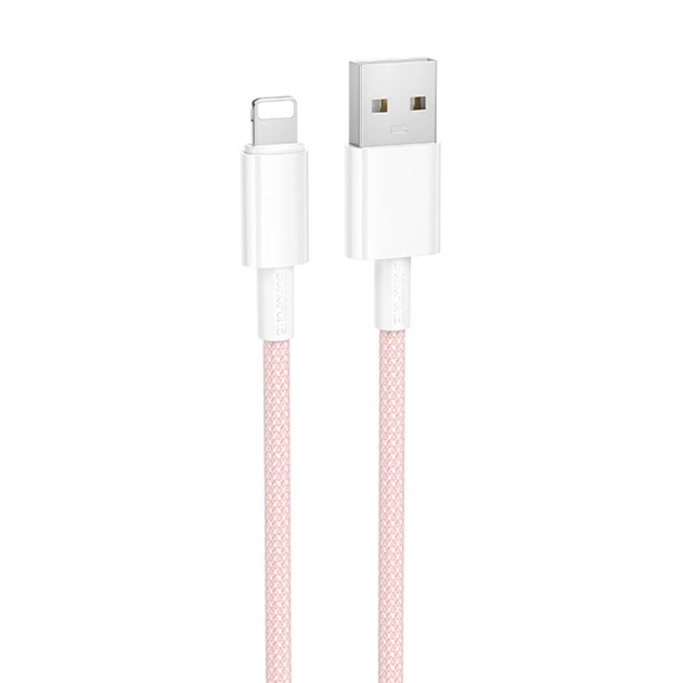Дата кабель Borofone BX117 Source USB to Lightning 2.4A (1m) (Pink) (219545) - Фото 1 Дата кабель Borofone BX117 Source USB to Lightning 2.4A (1m) (Pink) (219545) - зображення 1