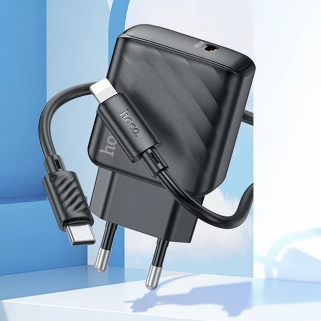 Сетевое зарядное устройство HOCO CS22A Value PD30W + Type-C to Lightning (Black) (185994) - изображение 4