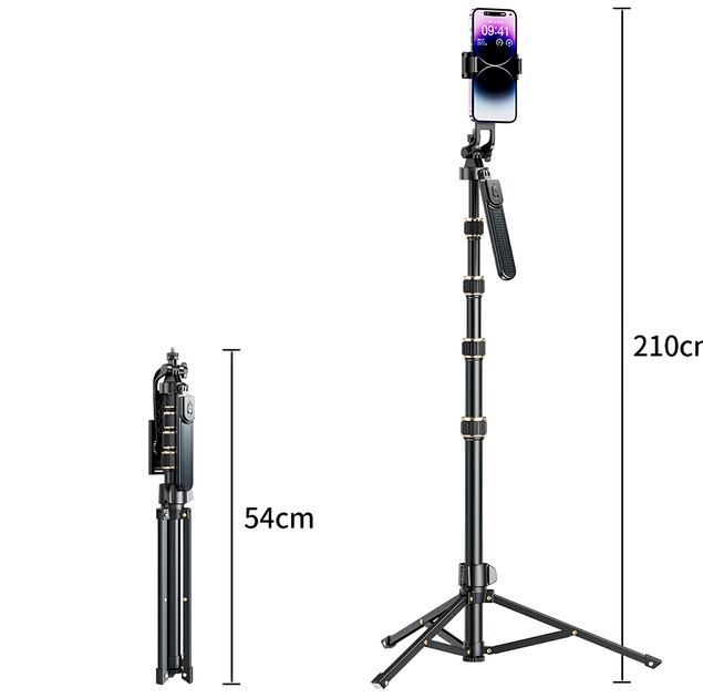 Монопод-трипод Tripod Stand Multifunctional CH A1588 Bluetooth з пультом 2.10m ¼ Black - изображение 2