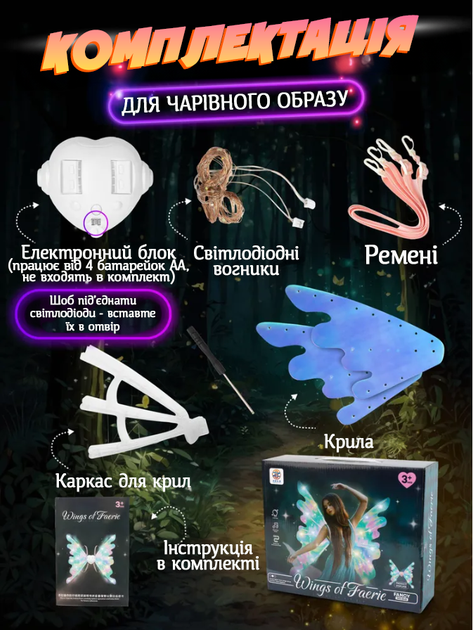 Детские крылья бабочки подарок для девочки феи светодиодные с функцией движения и музыка для костюма Новый год - Фото 6 Детские крылья бабочки подарок для девочки феи светодиодные с функцией движения и музыка для костюма Новый год - изображение 6