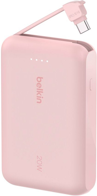 Powerbank Belkin BoostCharge 10000 mAh 20W Built-In USB-C PD Pink (BPB021HQPK) - obraz 2