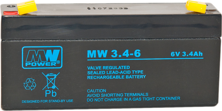Акумуляторна батарея MW Power VRLA AGM MW 3.4-6 6V 3.4Ah (5901885207148) - зображення 1