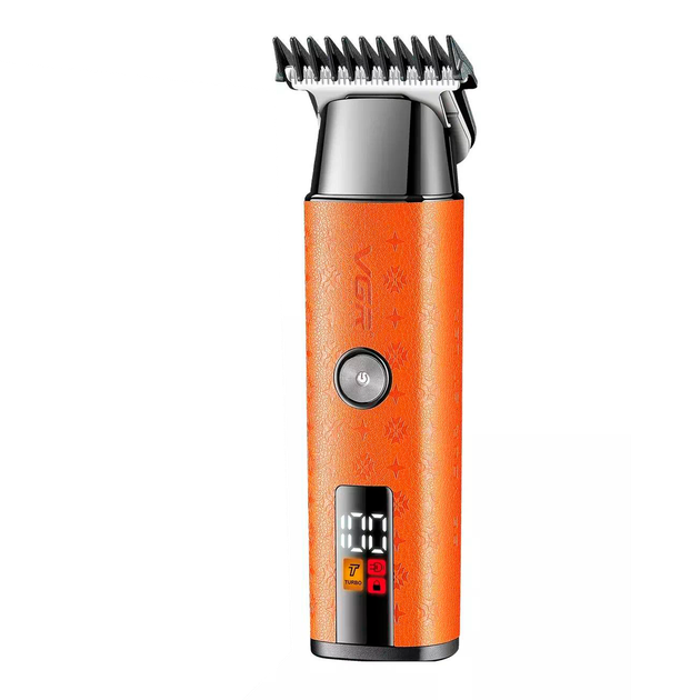 Триммер для стрижки аккумуляторный VGR V-943 ORANGE, 3 насадки, LED дисплей - изображение 2