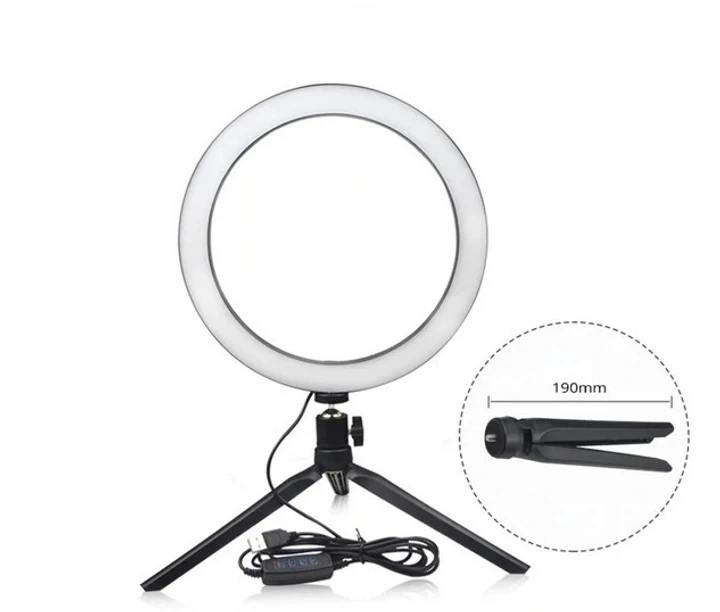 Кільцева лампа Ring Fill Light QX-200 20 см, LED світло для фото і відео, компактна модель чорного кольору - зображення 5