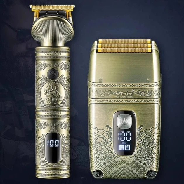 Машинка для стрижки волос и бороды с сменными насадками VGR V-649 / Аккумуляторный триммер от USB - изображение 7