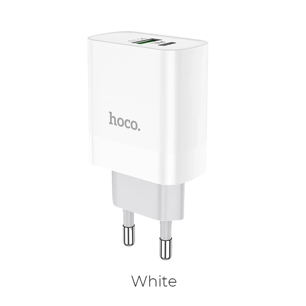 Заряджання для телефону Hoco C80A 20W USB Type-C швидке заряджання білий - зображення 7