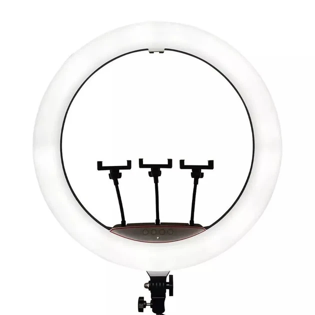 Лампа кольцевая для съемки Ring Light LJJ-22 56 см 480 LED диодов с пультом и адаптером Touch Switch черная - изображение 5