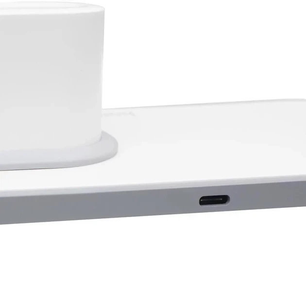 Бездротова зарядка для iPhone Watch AirPods Hoco CW21 Wisdom 3-in-1 біла - Фото 5 Бездротова зарядка для iPhone Watch AirPods Hoco CW21 Wisdom 3-in-1 біла - зображення 5