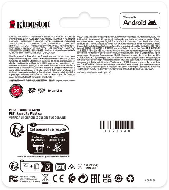 Карта пам'яті Kingston Canvas Select Plus Gen3 microSDXC 128GB Class 10 UHS-I U1 V10 A1 (SDCS3/128GBSP) - зображення 8