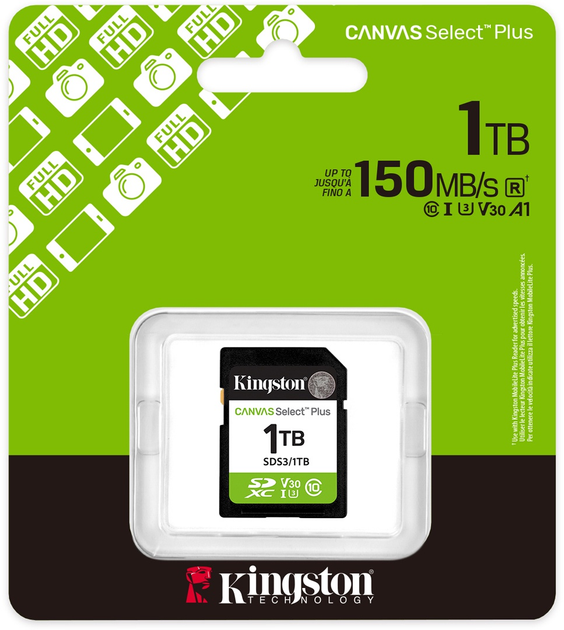 Карта пам'яті Kingston Canvas Select Plus Gen3 SDXC 1TB Class 10 UHS-I U3 V30 (SDS3/1TB) - зображення 7