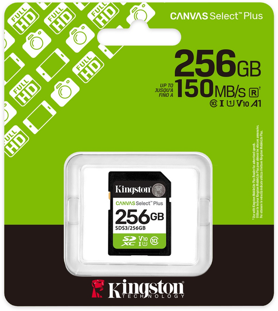 Карта пам'яті Kingston Canvas Select Plus Gen3 SDXC 256GB Class 10 UHS-I U1 V10 (SDS3/256GB) - зображення 7