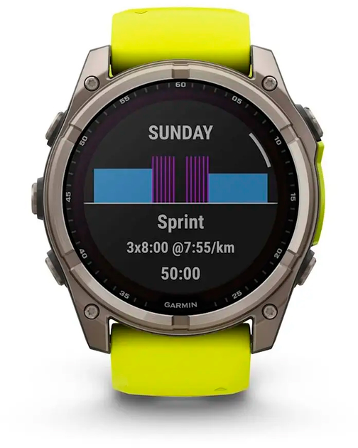 Смарт-годинник Garmin fenix 8 51mm Solar Sapphire Titanium With An Amp Yellow and Graphite Silicone Band (010-02907-21) - зображення 7