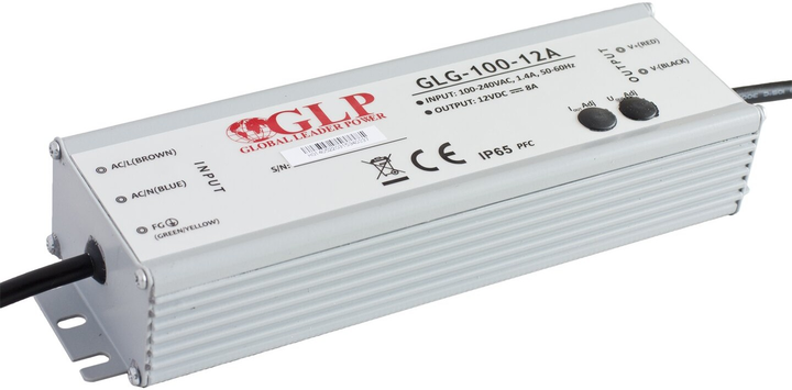 Блок живлення GLP LED Driver Constant Voltage PFC 100 Вт, 12 В, 8.5A GLG-100-12A (5902135146446) - зображення 1