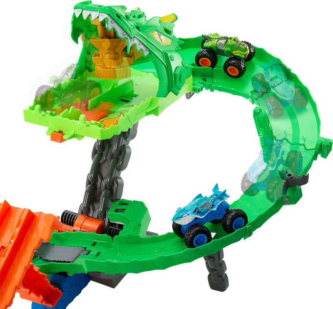 Zestaw do zabawy Hot Wheels Monster Trucks Smoczy wyścig zestaw z autkami JFR06 (0194735303748) - obraz 3
