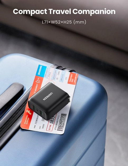 Ładowarka sieciowa Ugreen CD161 36W 2xUSB QC 3.0 Charger Black (6957303812165) - obraz 4