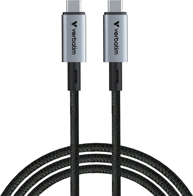 Kabel zasilający i synchronizujący Verbatim 240 W USB-C do USB-C, 120 cm, czarny (23942318477) - obraz 1