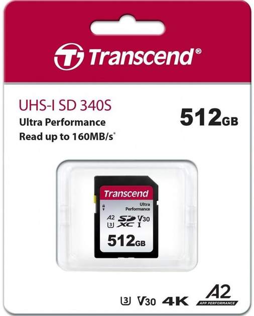 Карта памʼяті Transcend 340S SDXC 512GB UHS-I U3 V30 A2 (TS512GSDC340S) - зображення 2
