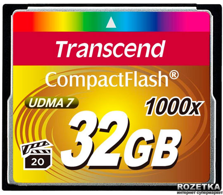 Карта памʼяті Transcend CompactFlash 32GB 1000x (TS32GCF1000) - зображення 1