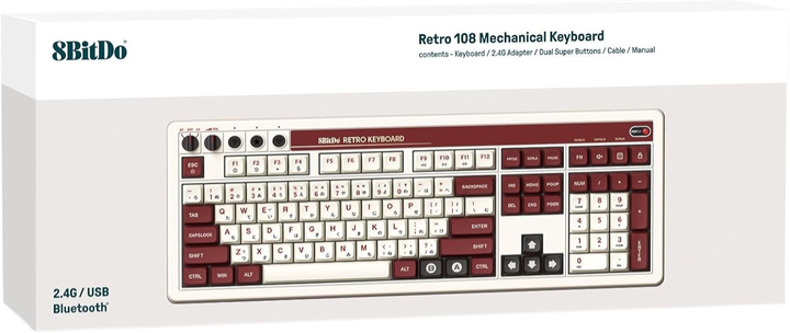 Клавіатура 8BitDo Retro 108 Mechanical Keyboard Fami Edition (RET00377) - зображення 4
