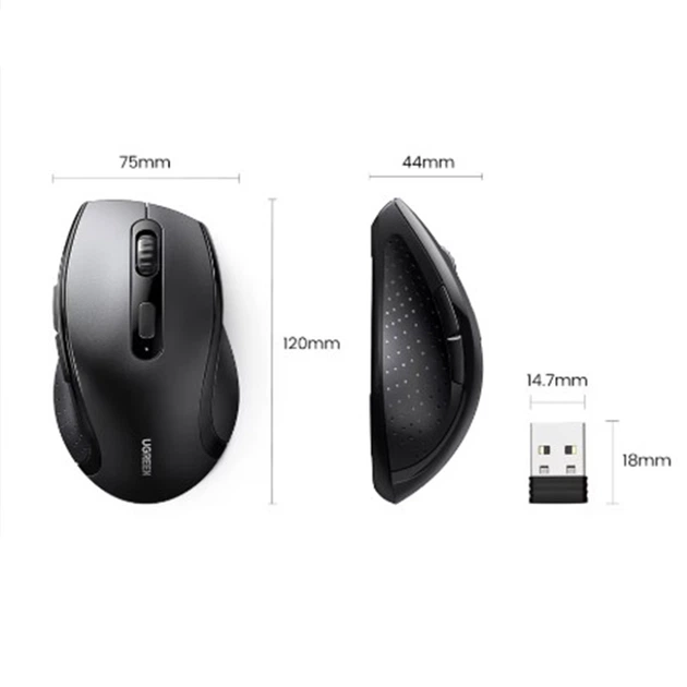 Мышь беспроводная Ugreen M511 1600 DPI USB 2.4G Черный (1015-795-00) - изображение 9