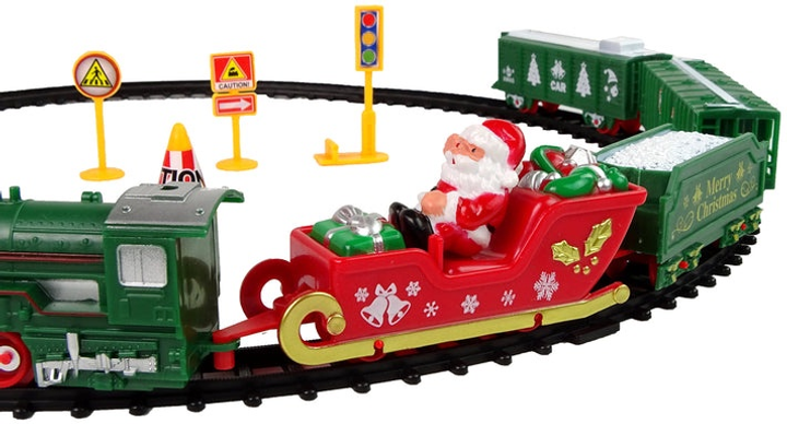 Świąteczny pociąg LEAN Toys ze światłem i dźwiękiem 12240 (5904665999844) - obraz 3