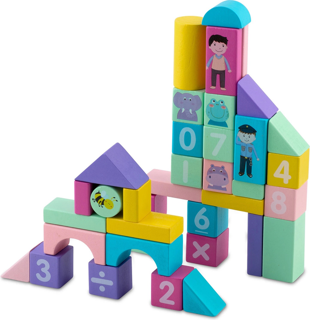 Drewniane klocki edukacyjne Ricokids RK-871 100 elementów (5903890623241) - obraz 4