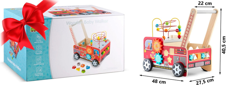 Drewniany chodzik pchacz Ricokids Straż pożarna RK-873 (5903890623289) - obraz 8