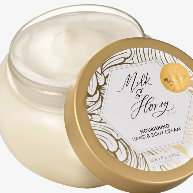 Питательный крем для рук и тела Oriflame Milk & Honey Gold 250 мл (46968) - Фото 2 Питательный крем для рук и тела Oriflame Milk & Honey Gold 250 мл (46968) - изображение 2