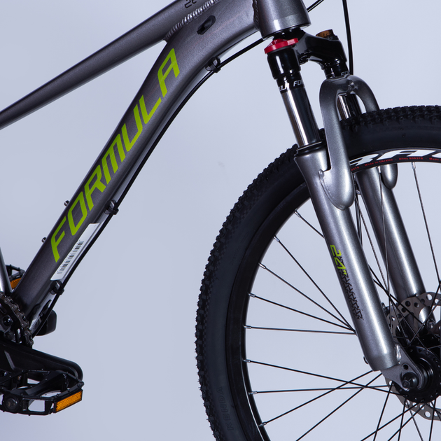 Велосипед подростковый AL 26" Formula ZEPHYR 3.0 DD CS рама-14" серо-зелёный 2025 - изображение 4