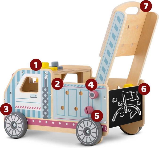 Ходунки дерев'яні Ricokids Штовхач з інструментами RK-874 (5903890623296) - зображення 4