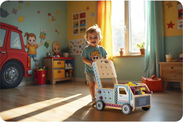 Ходунки дерев'яні Ricokids Штовхач з інструментами RK-874 (5903890623296) - зображення 10