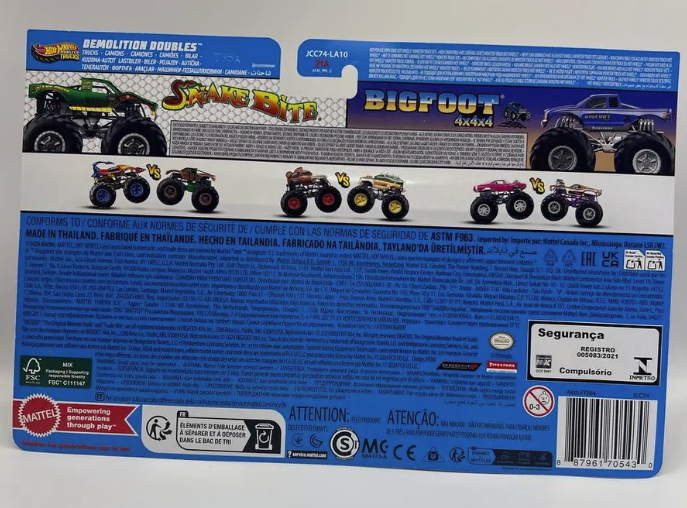 Набір 2 монстр-траки Hot Wheels Змія та Бігфут (FYJ64.JCC74) - Фото 4 Набір 2 монстр-траки Hot Wheels Змія та Бігфут (FYJ64.JCC74) - зображення 4