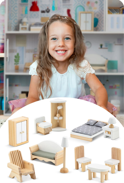 Drewniany domek dla lalek Ricokids 3-piętrowy RK-878 787801 (5903890623340) - obraz 10