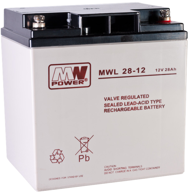 Akumulator MW Power VRLA AGM MWL 28-12 12V 28Ah (5901885207544) - obraz 1
