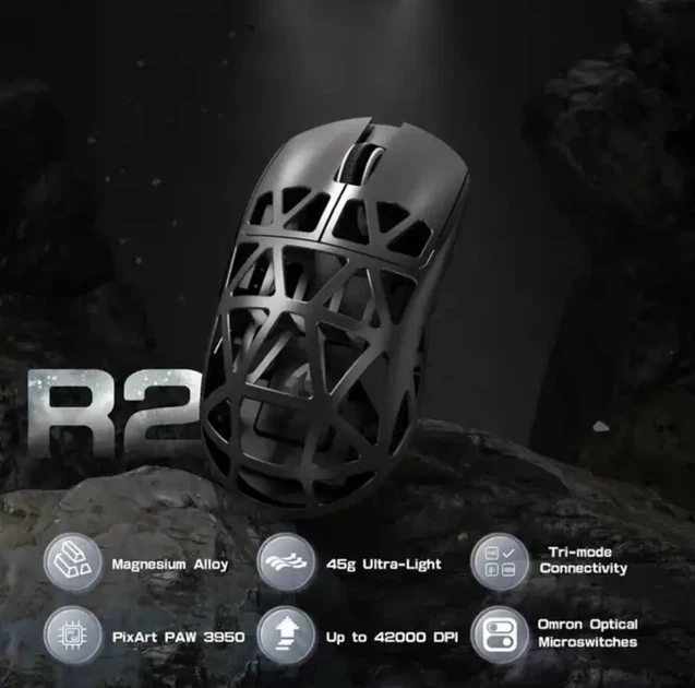 ІГРОВА Бездротова Миша ATTACK SHARK R2 Magnesium 8k PAW3950 8000 Гц Сплав магнію - изображение 2
