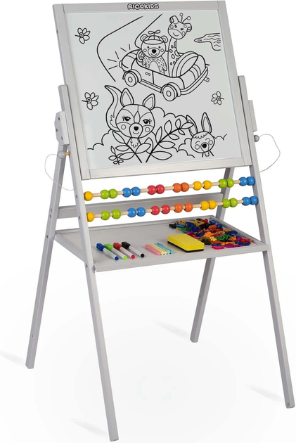 Tablica magnetyczna do malowania Ricokids Szara (5908220476504) - obraz 3