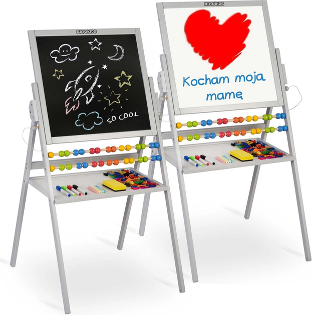 Tablica magnetyczna do malowania Ricokids Szara (5908220476504) - obraz 5