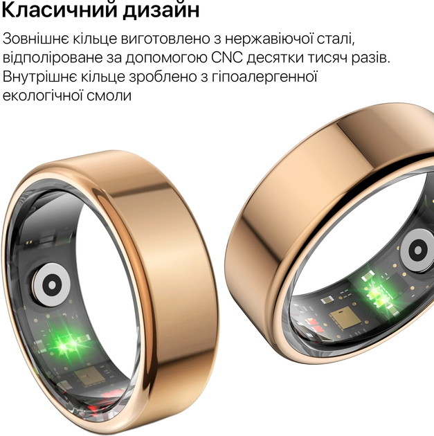 Смарт-кольцо INSPIRE HSR02 розмір 10 Gold (HSR02-10-gold) - изображение 4