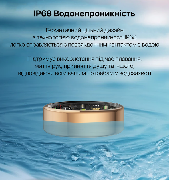 Смарт-кольцо INSPIRE HSR02 розмір 10 Gold (HSR02-10-gold) - изображение 7